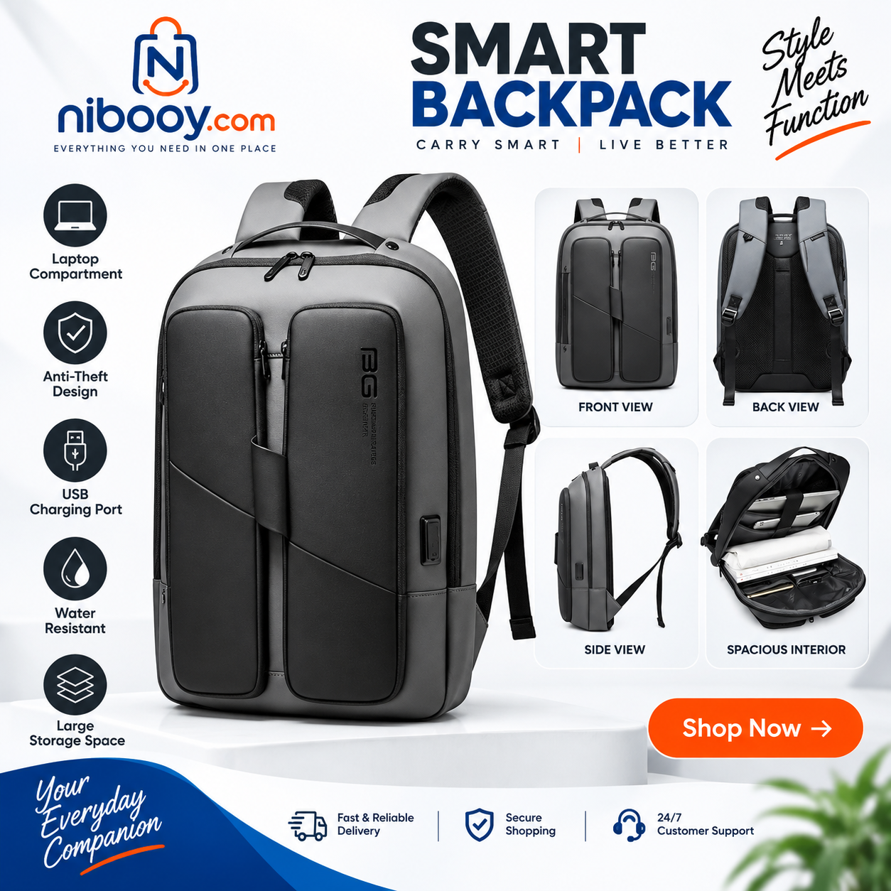 Smart Anti-Theft Laptop Backpack